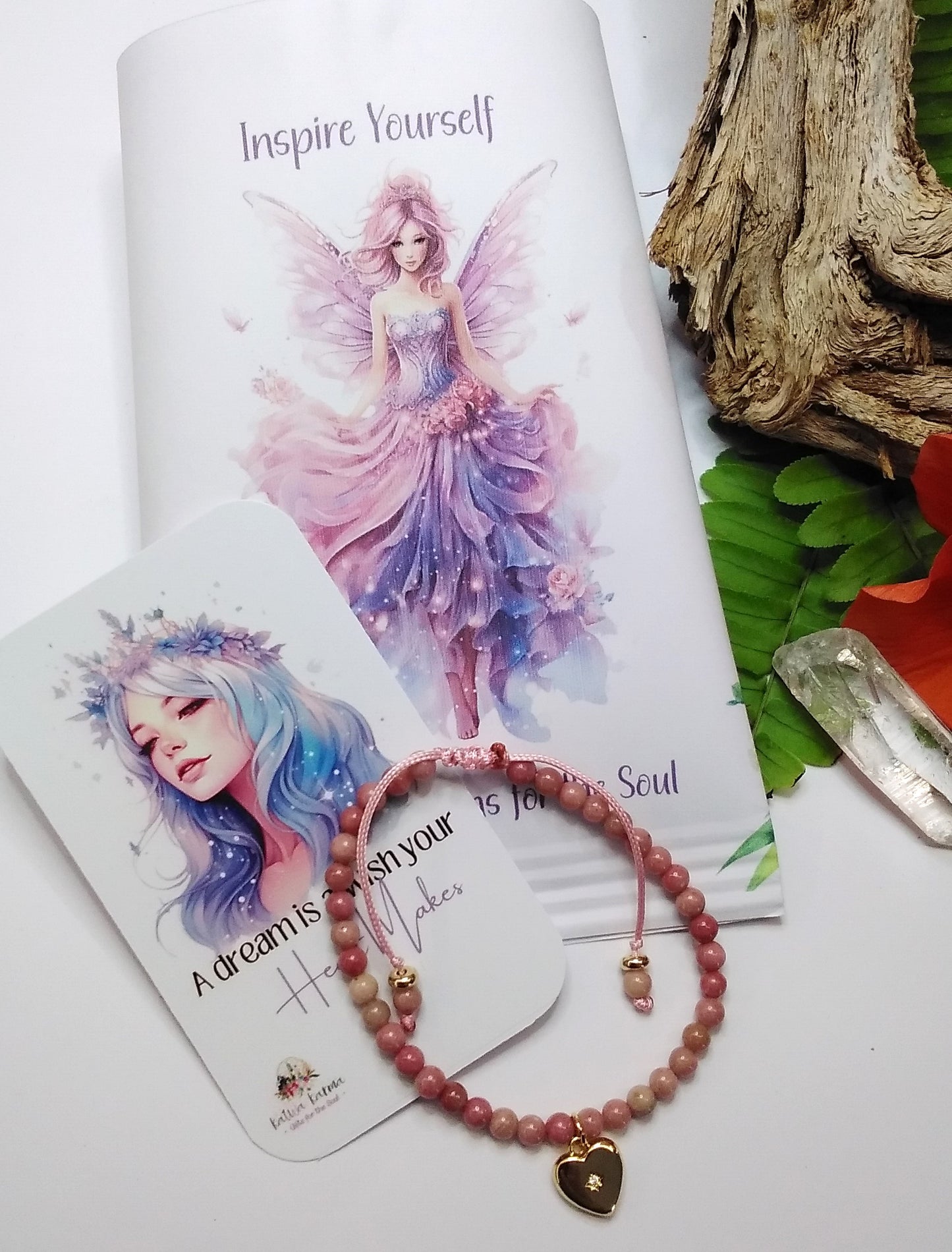 mini affirmations, positive affirmations, tiny intentions, A dream is a wish your heart makes, gemstone bracelet