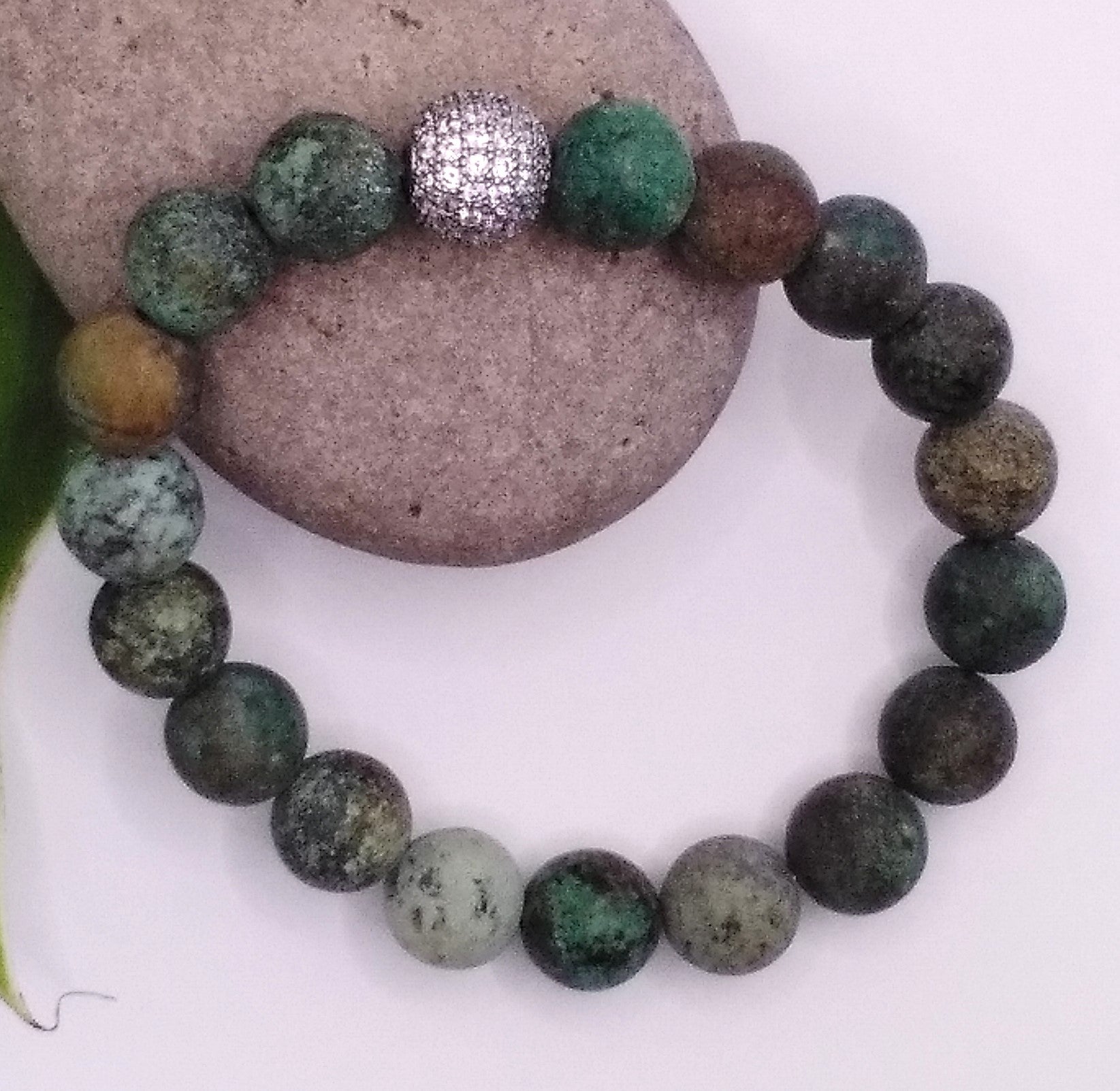 affirmation, Gift, Inspire, birthday, Meditation, mindful gift, Yoga, african turquoise jasper, Positive, soulful, calm, Intuition