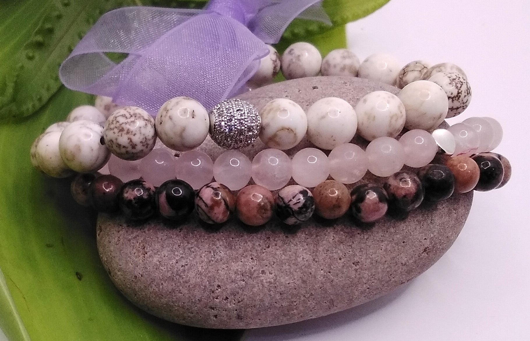 Magnestite, Rose Quartz, Rhodonite, 