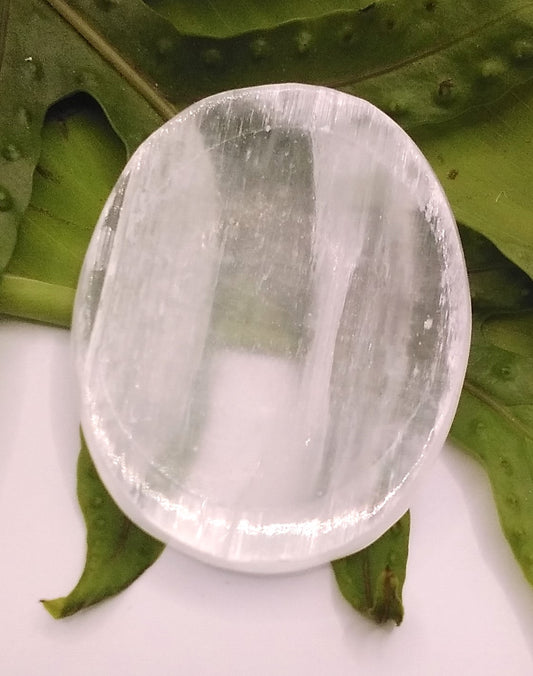 Selenite Thumb Worry Stone