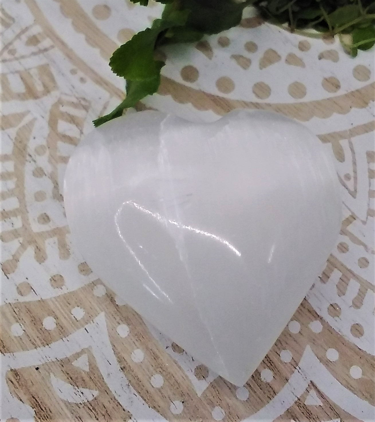 Selenite Heart Stone