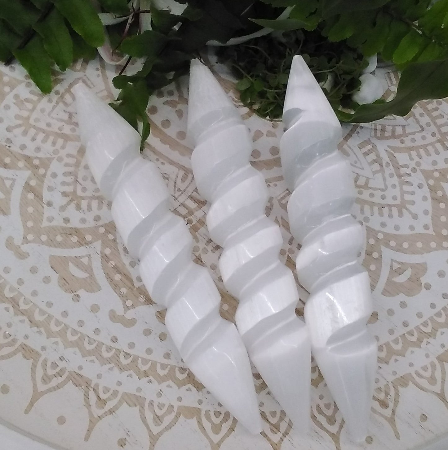 Selenite Twist Wand